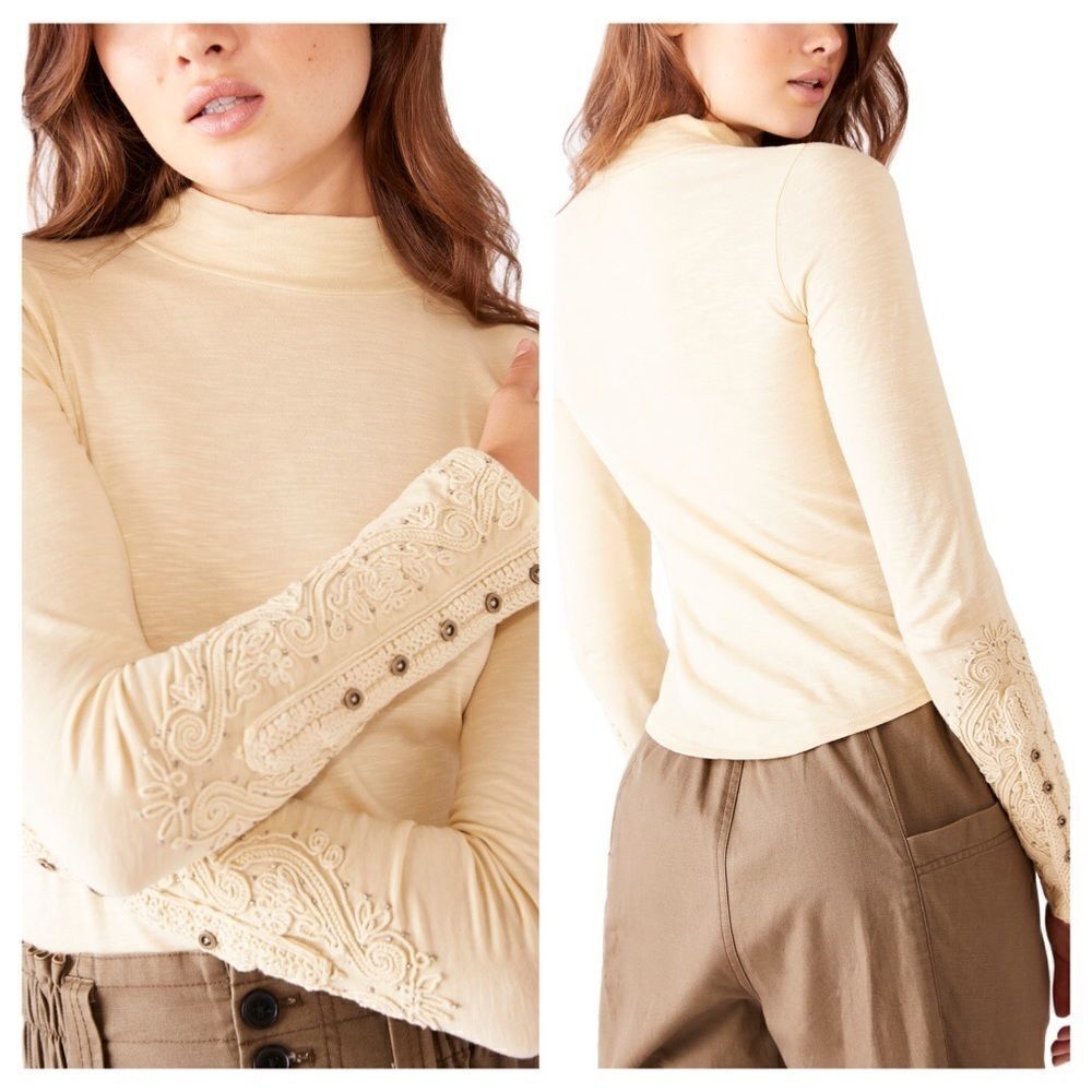Free People Hooked On You Turtleneck Top Sz XS